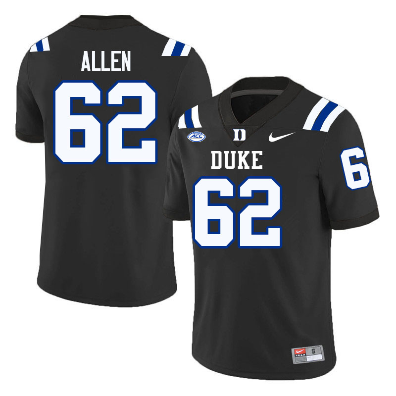Duke Blue Devils #62 Cole Allen College Football Jersey Stitched-Black